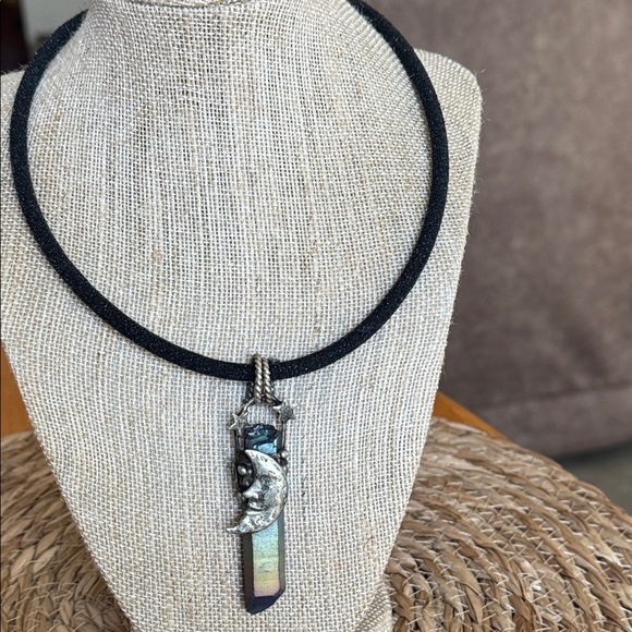 Silver Moon Pendant Necklace - Picture 2 of 5